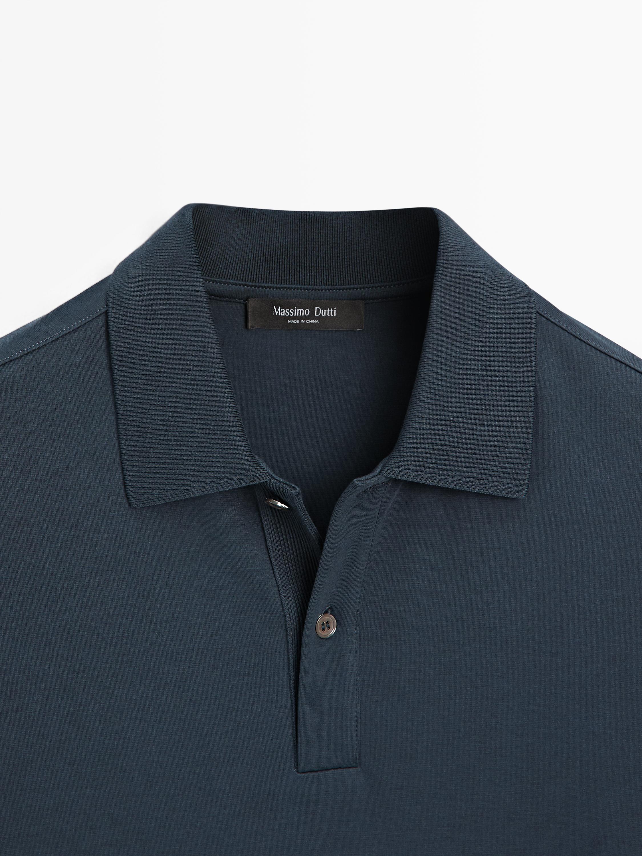 Polo à manches longues et bords-côtes